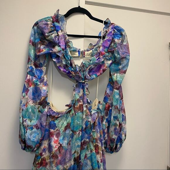 Patbo Blossom Floral Cut Out Chiffon Maxi Dress - Picture 12 of 14